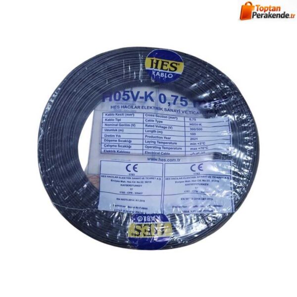 Hes Nyaf Kablo 0,75 mm² Siyah ( H05V-K )